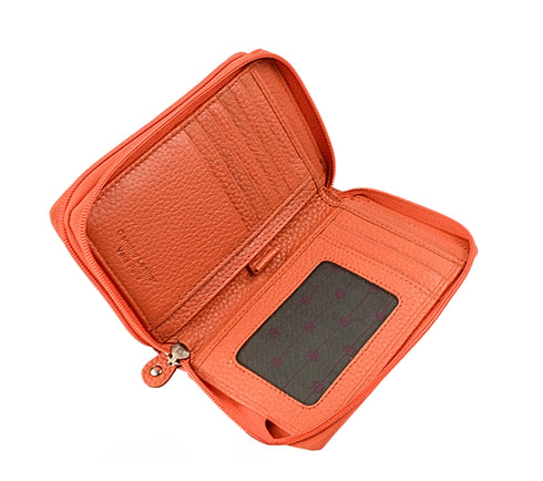 Portofel casual, dama, RENATA BALESTRA 2035, portocaliu, piele naturala